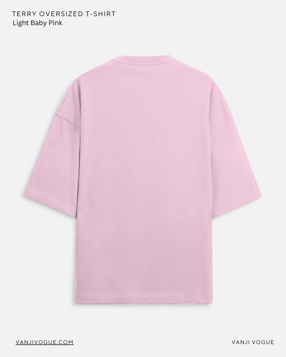 Unisex Terry Oversized Tee - Light Baby Pink - view 2