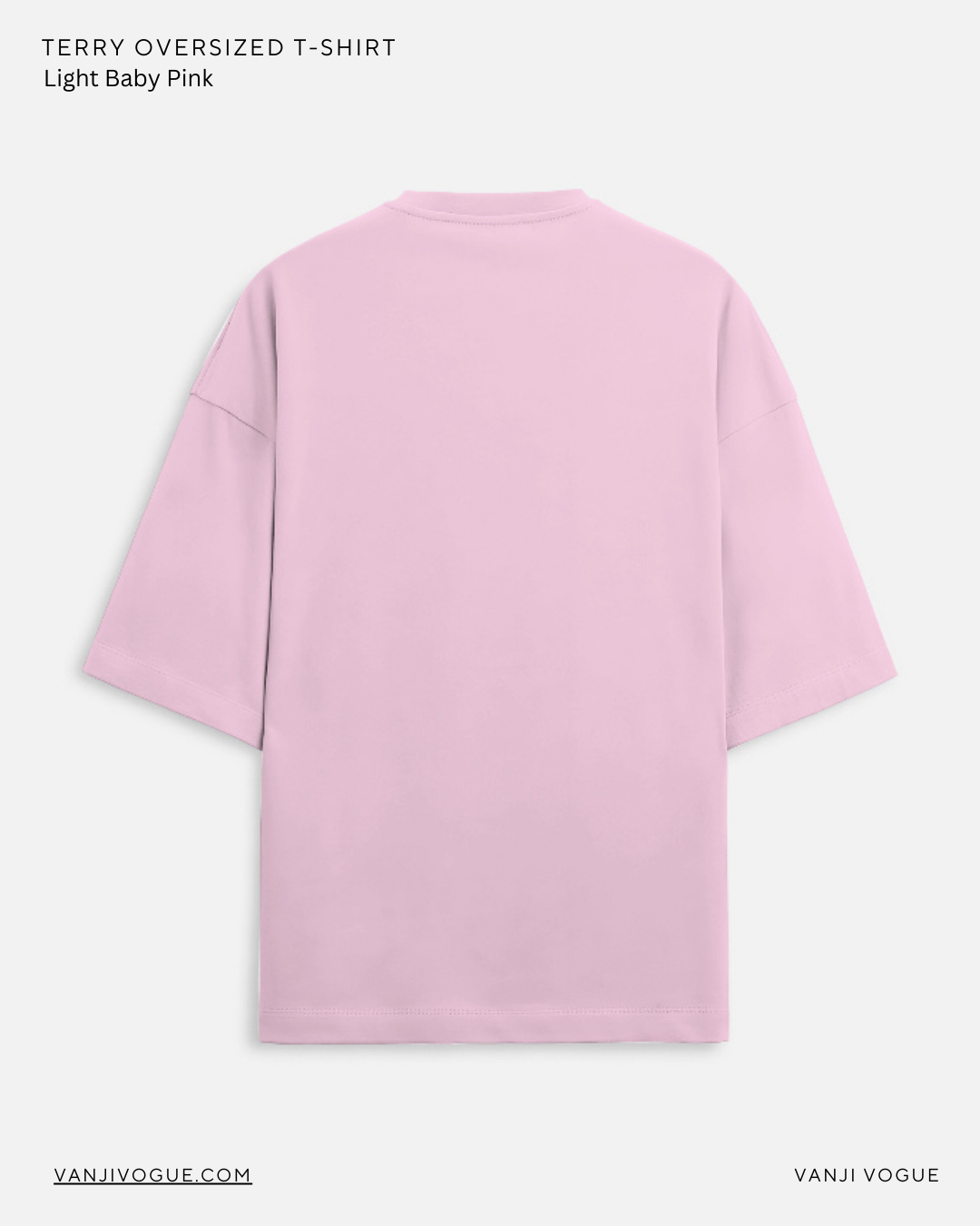 Unisex Terry Oversized Tee - Light Baby Pink