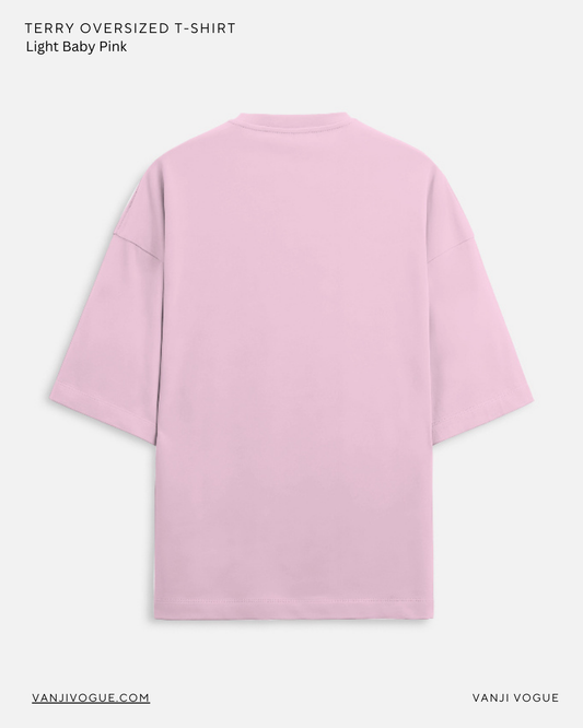 Unisex Terry Oversized Tee - Light Baby Pink