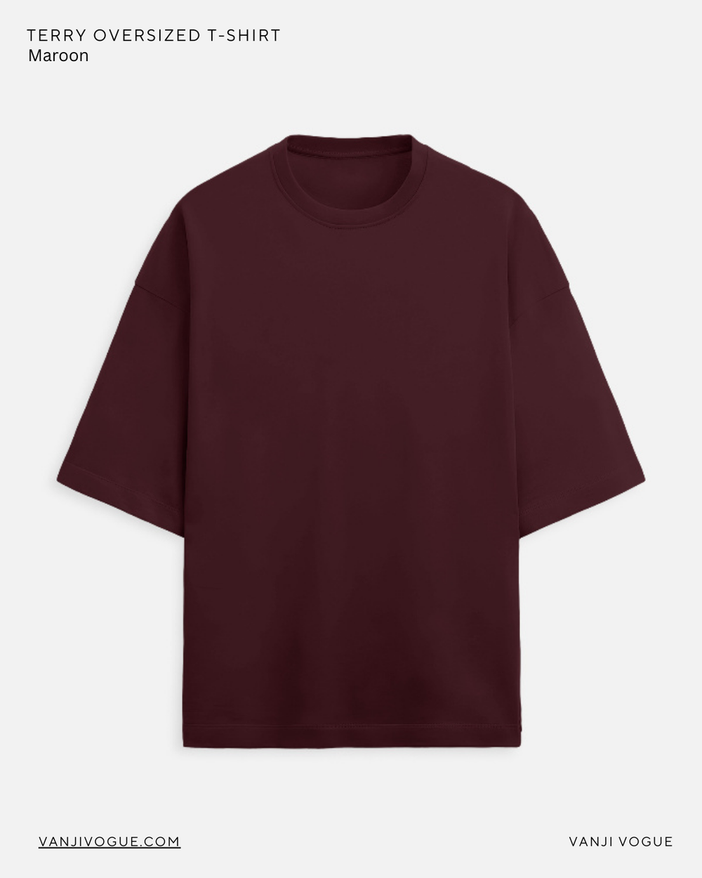 Unisex Terry Oversized Tee - Maroon - view 1