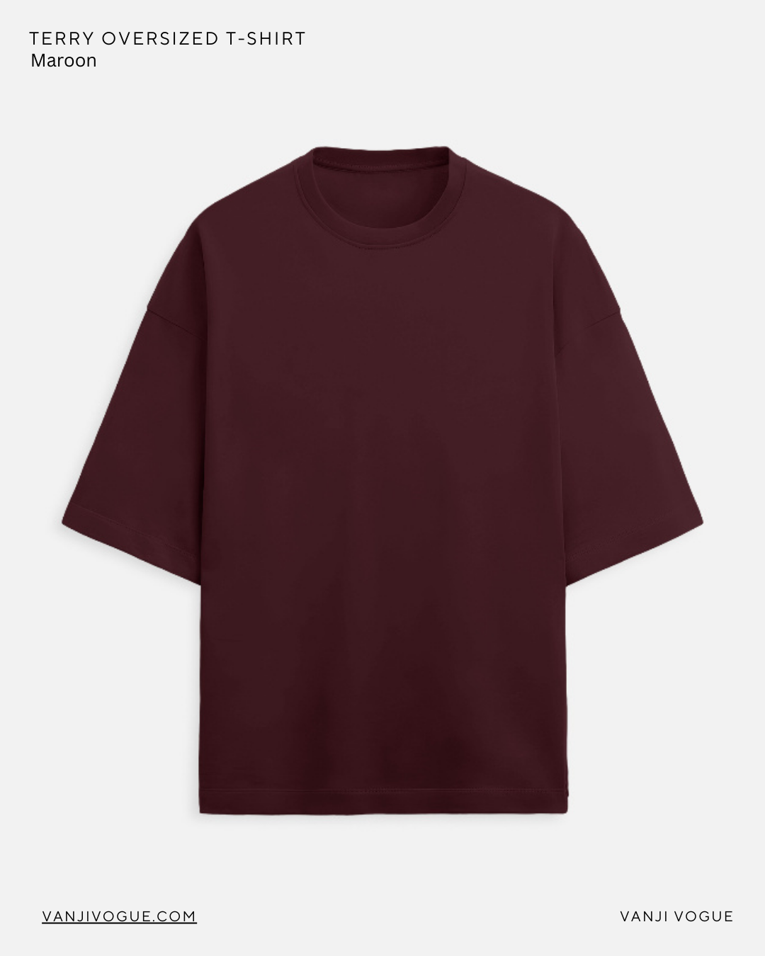 Unisex Terry Oversized Tee - Maroon