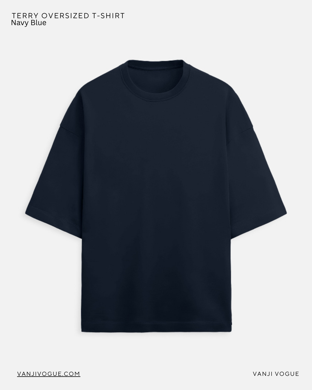 Unisex Terry Oversized Tee- Navy Blue