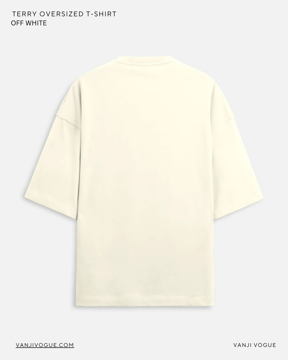Unisex Terry Oversized Tee - Off White - view 2