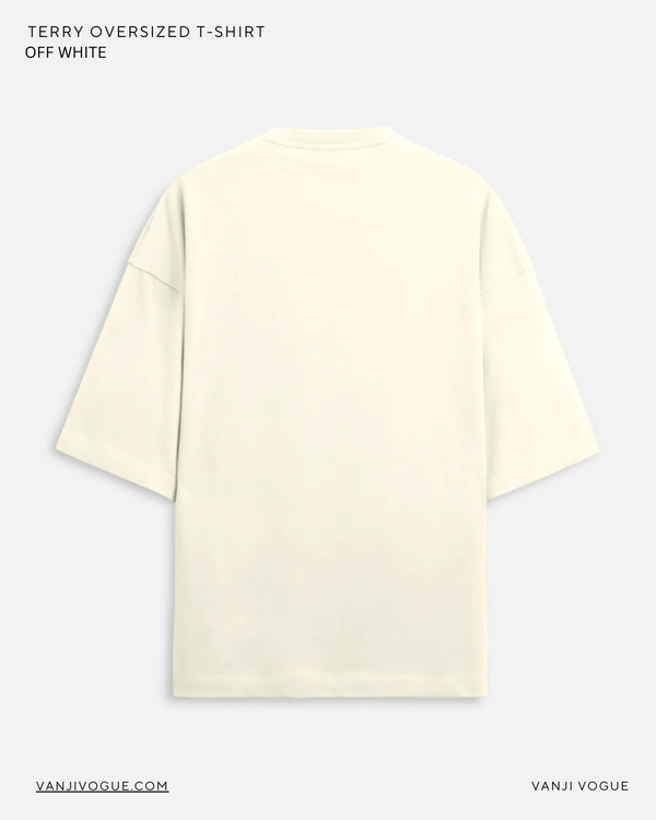 Unisex Terry Oversized Tee - Off White — alternate view