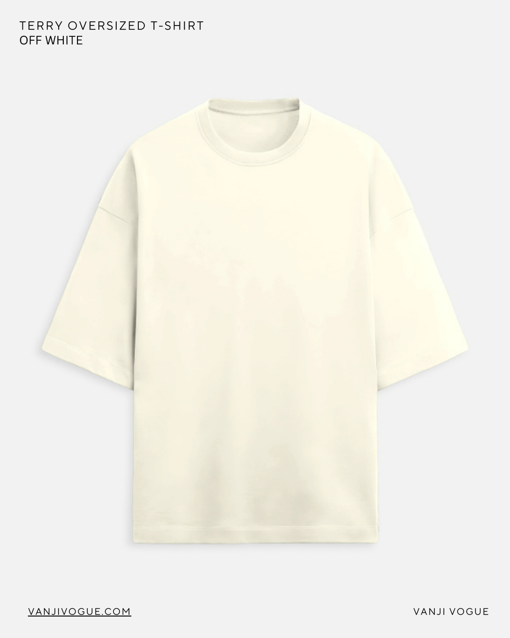 Unisex Terry Oversized Tee - Off White - view 1