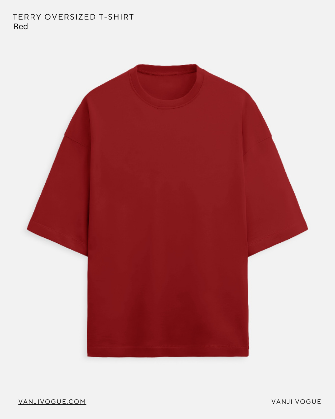 Unisex Terry Oversized Tee - Red