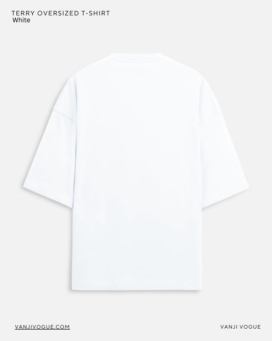 Unisex Terry Oversized Tee-White