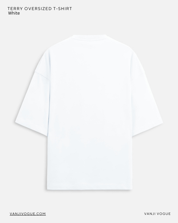Unisex Terry Oversized Tee-White — alternate view