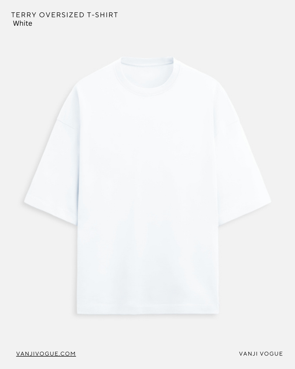 Unisex Terry Oversized Tee-White - view 1