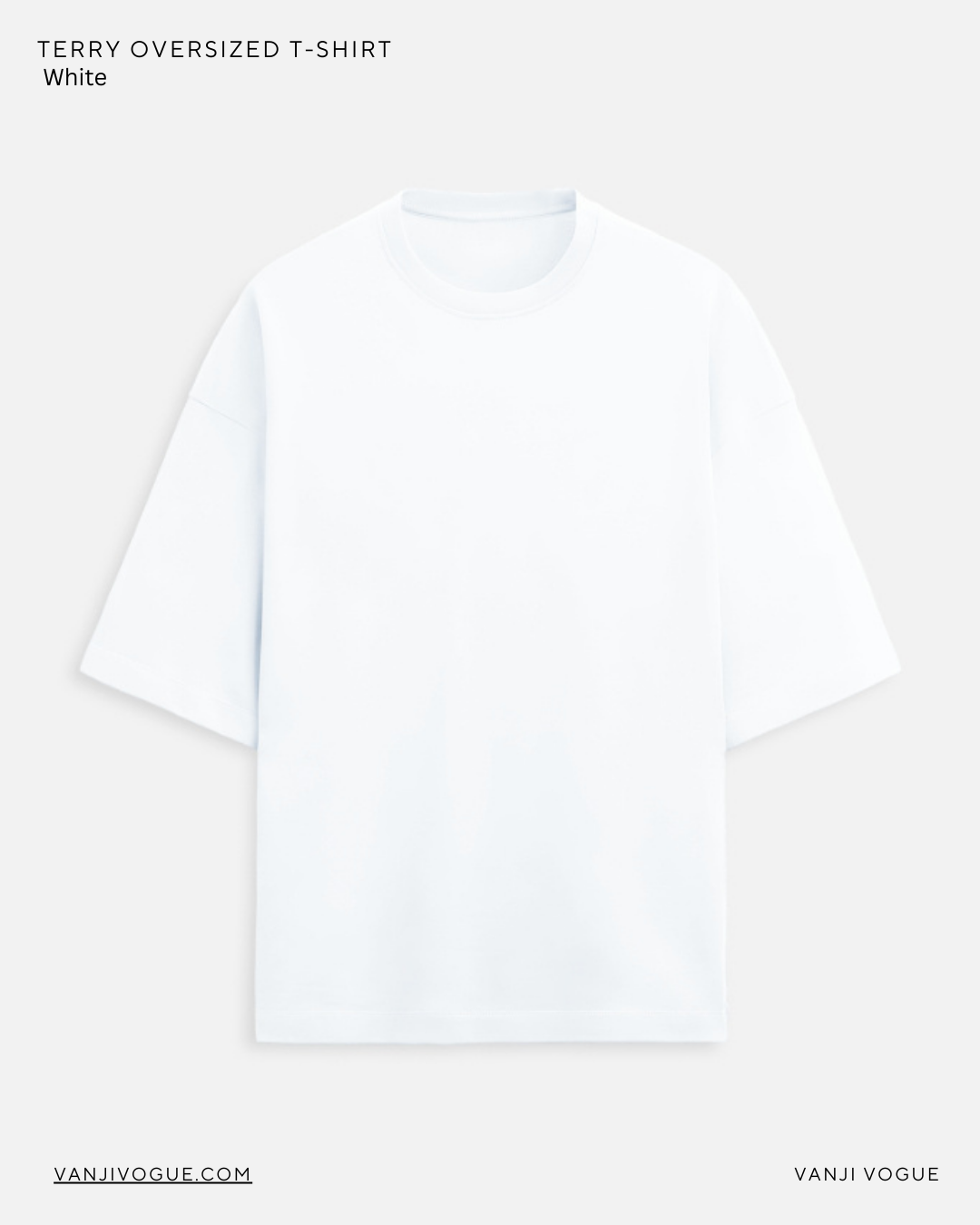 Unisex Terry Oversized Tee-White