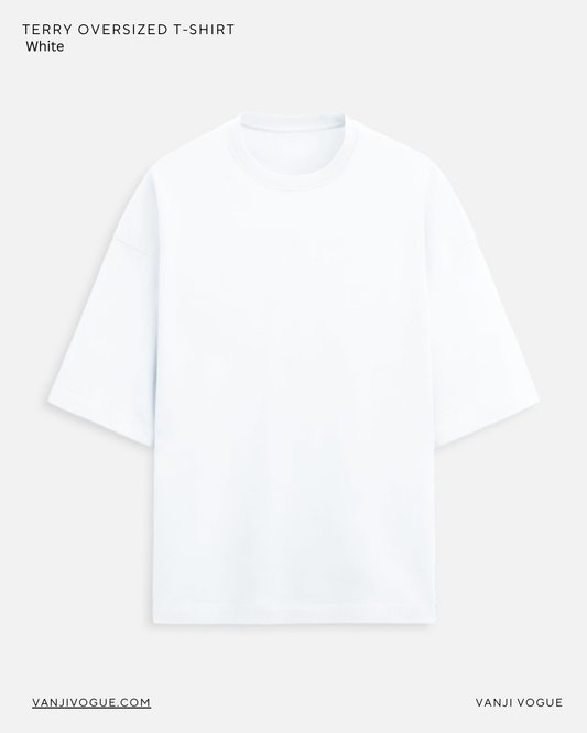Unisex Terry Oversized Tee-White