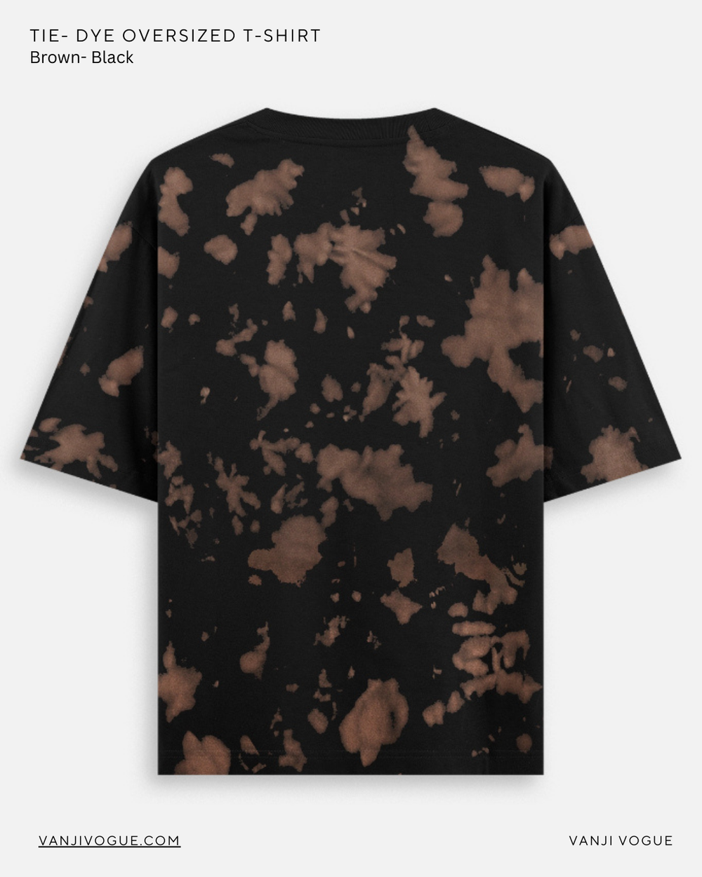 Unisex Tie Dye Oversized T-Shirt-Brown Black - view 1