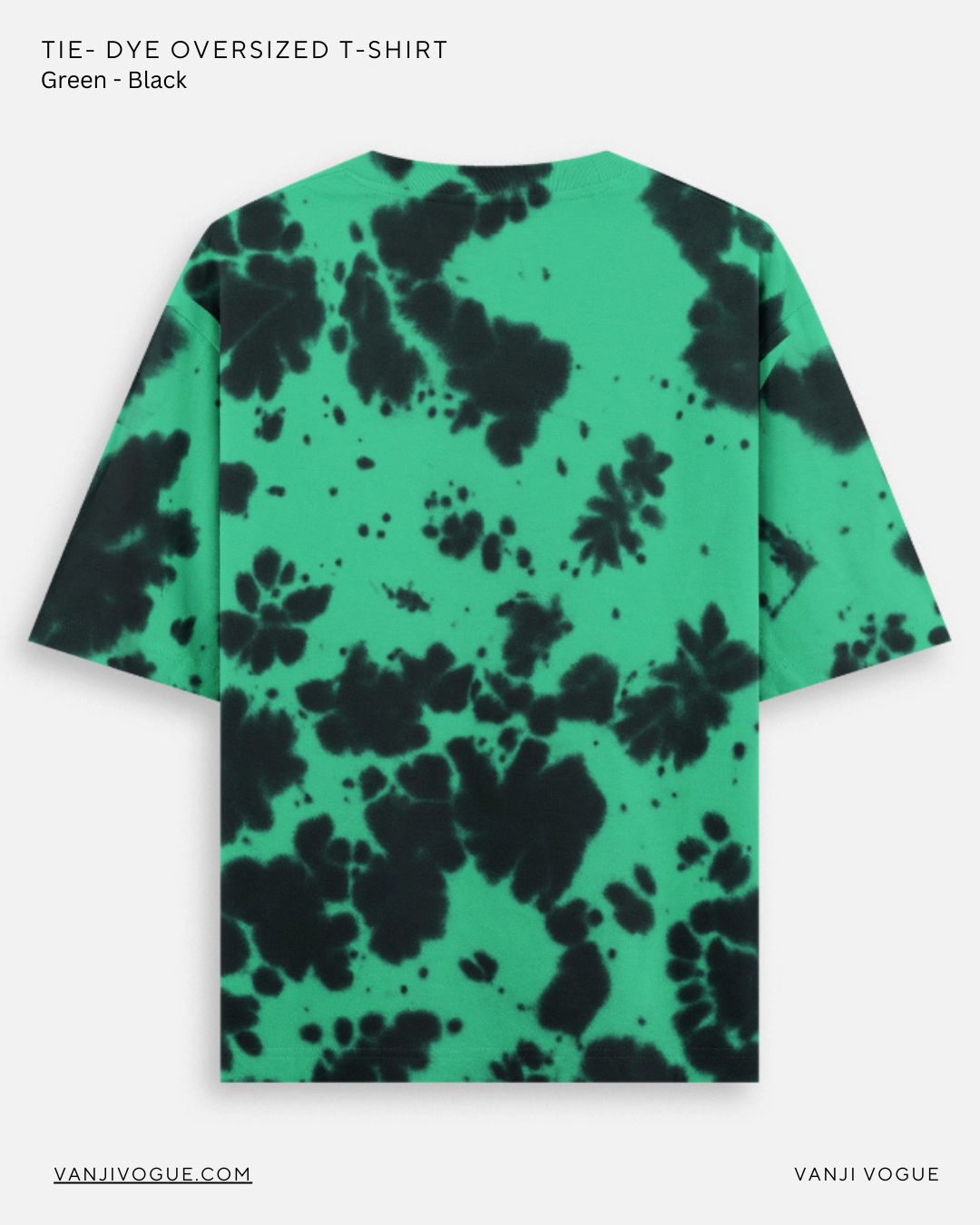 Unisex Tie Dye Oversized T-Shirt-Green Black