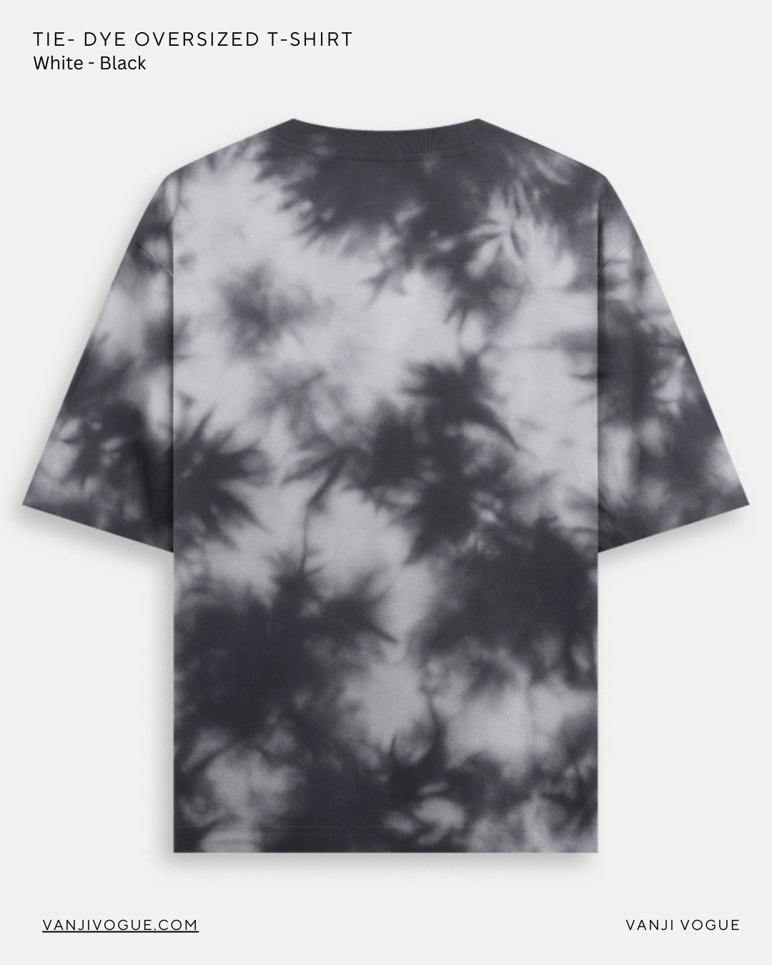 Unisex Tie Dye Oversized T-Shirt-White Black