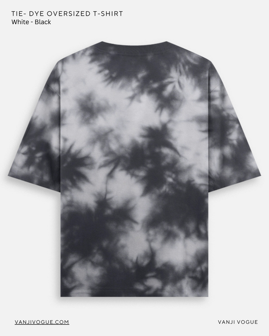 Unisex Tie Dye Oversized T-Shirt-White Black