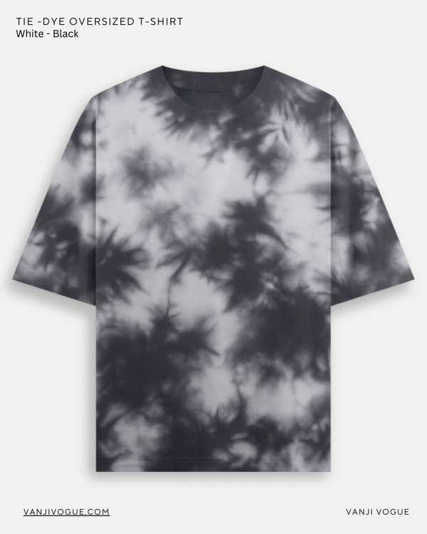 Unisex Tie Dye Oversized T-Shirt-White Black