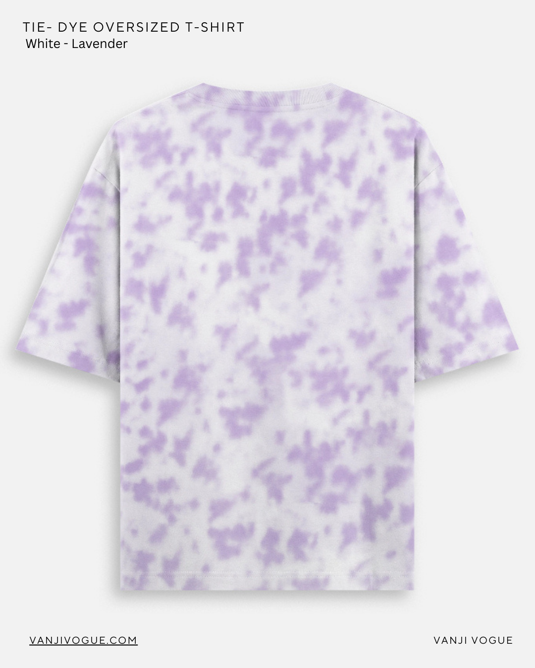 Unisex Tie Dye Oversized T-Shirt-White Lavender