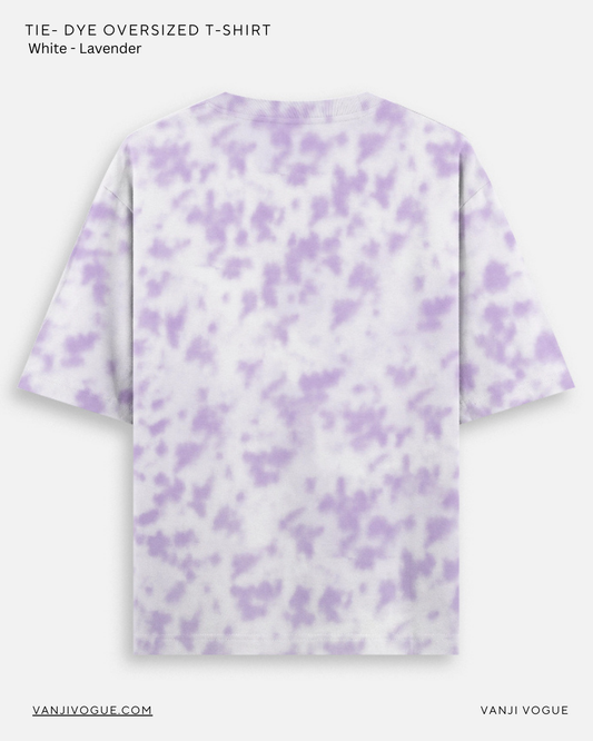 Unisex Tie Dye Oversized T-Shirt-White Lavender