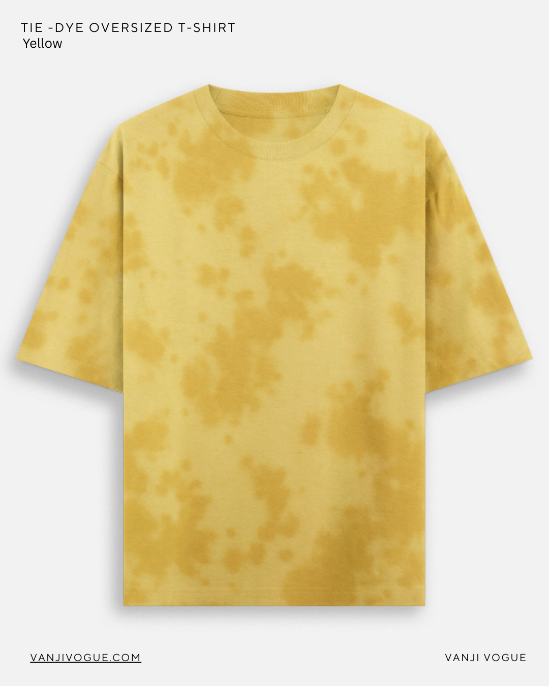 Unisex Tie Dye Oversized T-Shirt-Yellow