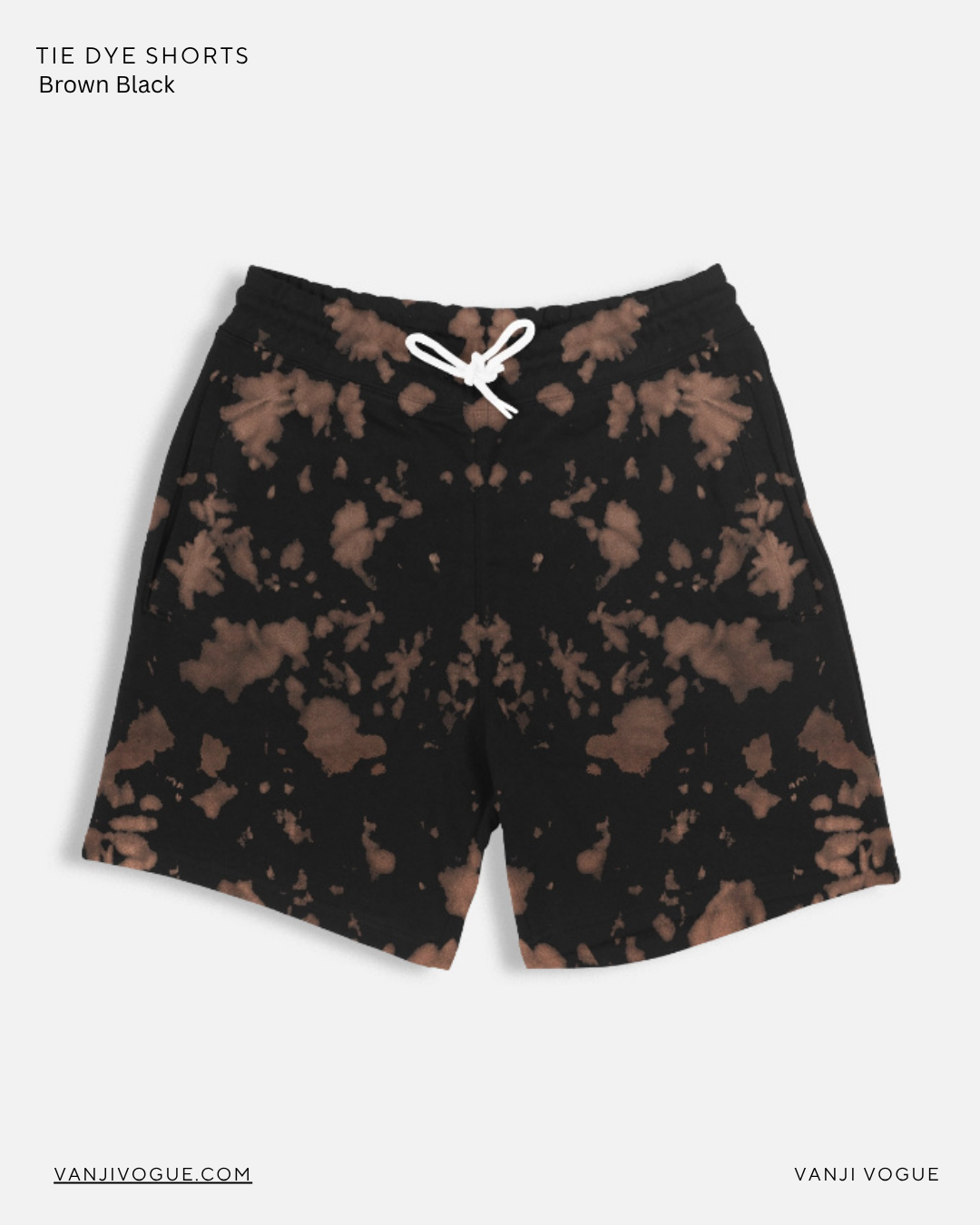 Unisex Tie Dye Shorts - Brown Black