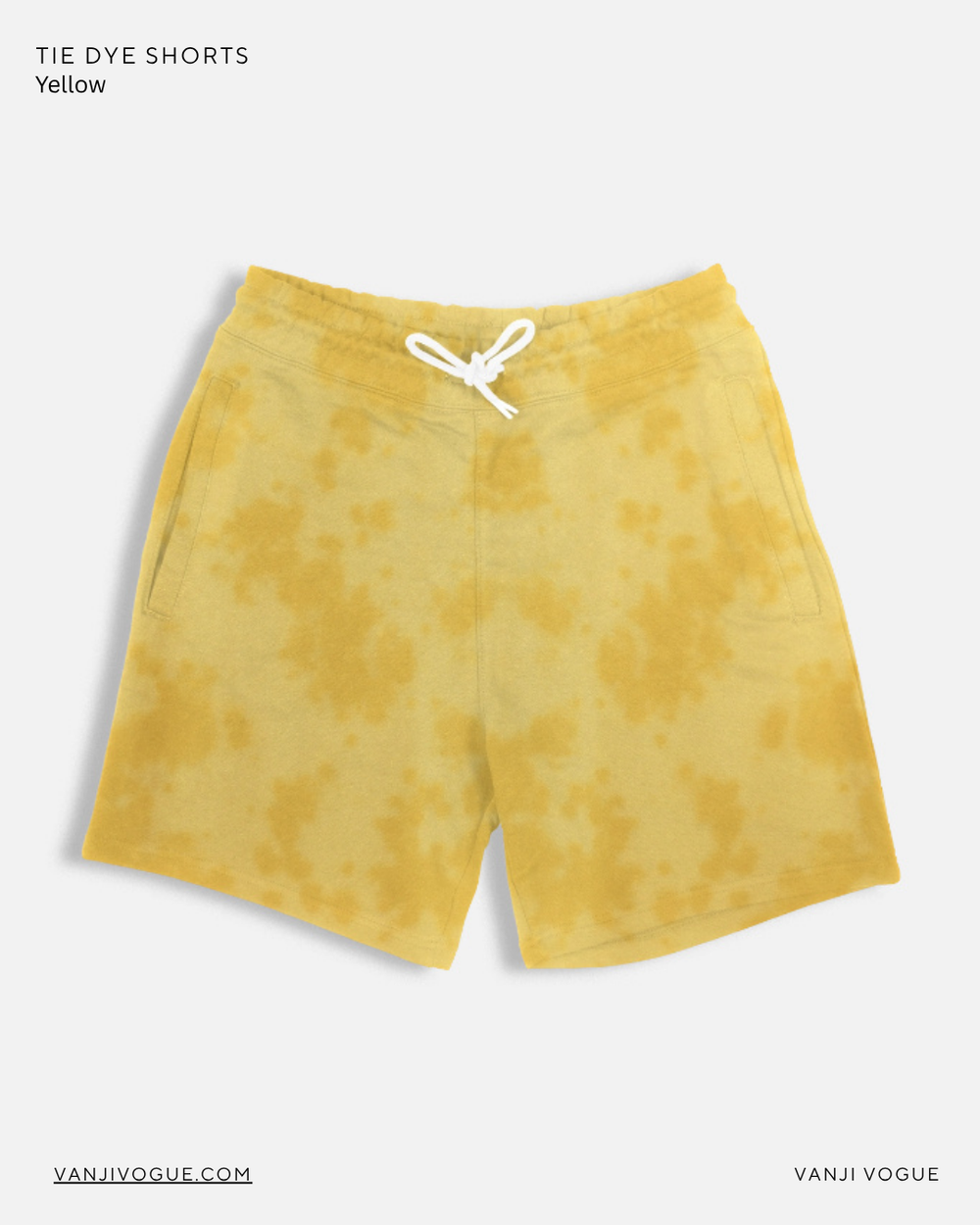 Unisex Tie Dye Shorts - Yellow - view 1