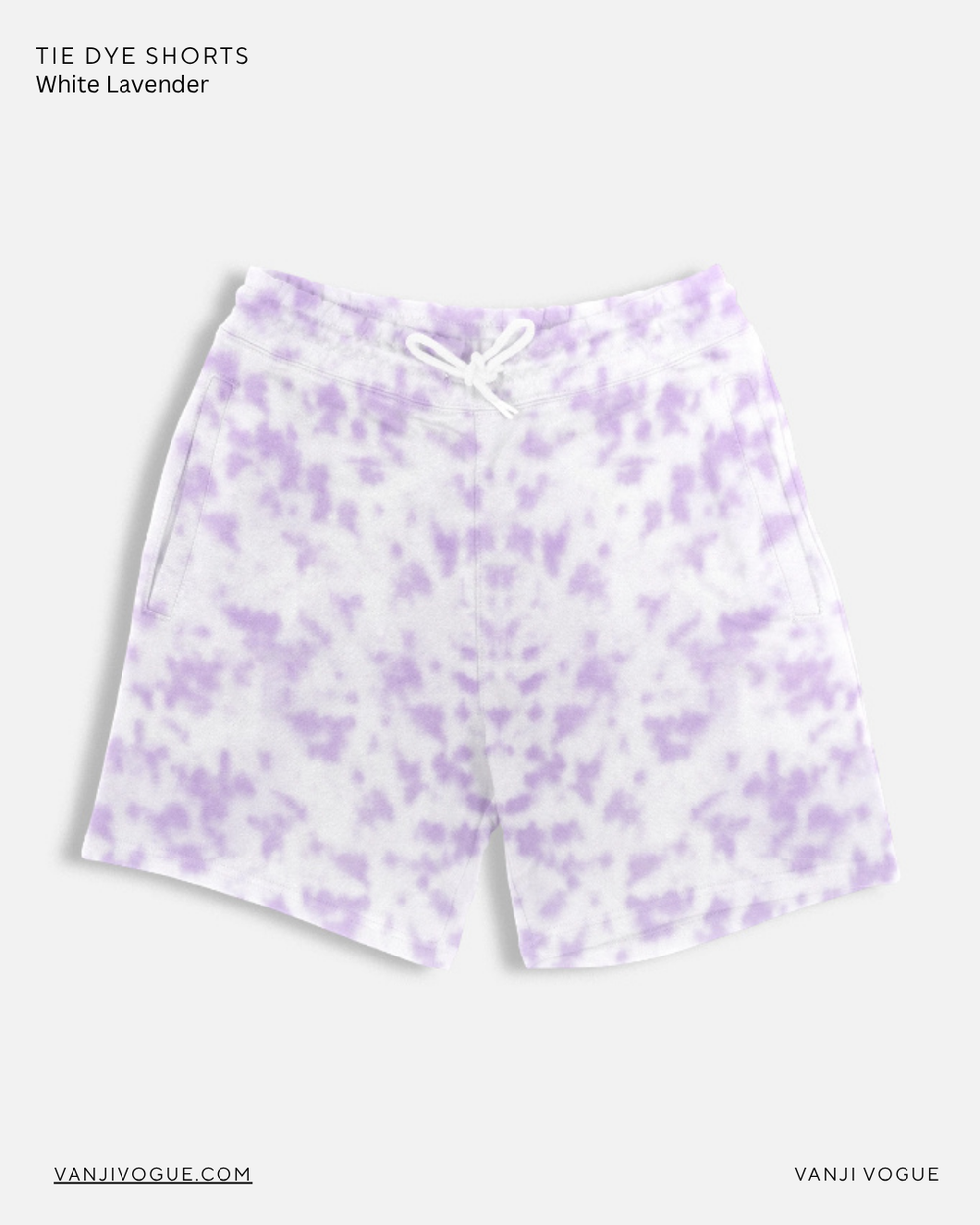 Unisex Tie Dye Shorts - white Lavender - view 1