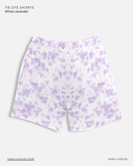 Unisex Tie Dye Shorts - white Lavender