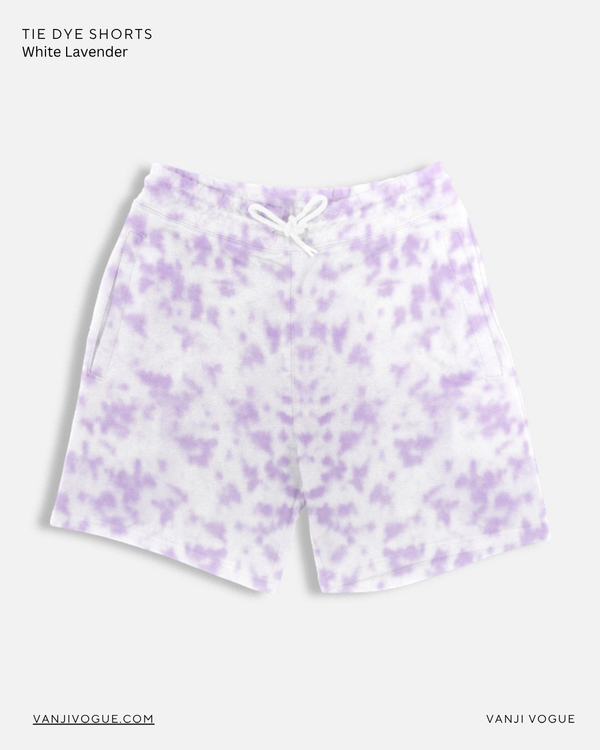 Unisex Tie Dye Shorts - white Lavender