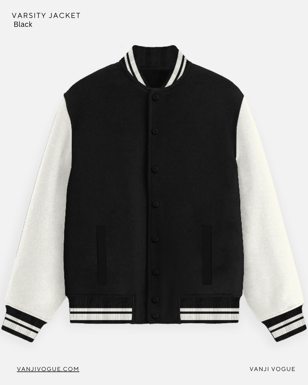 Unisex Varsity Jacket-Black