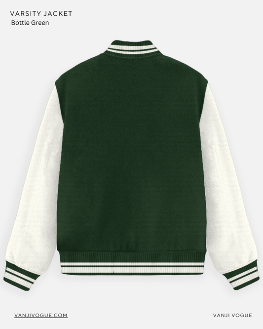 Unisex Varsity Jacket-Bottle Green