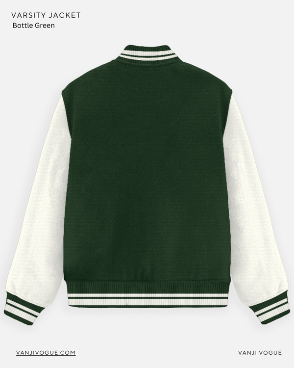 Unisex Varsity Jacket-Bottle Green — alternate view