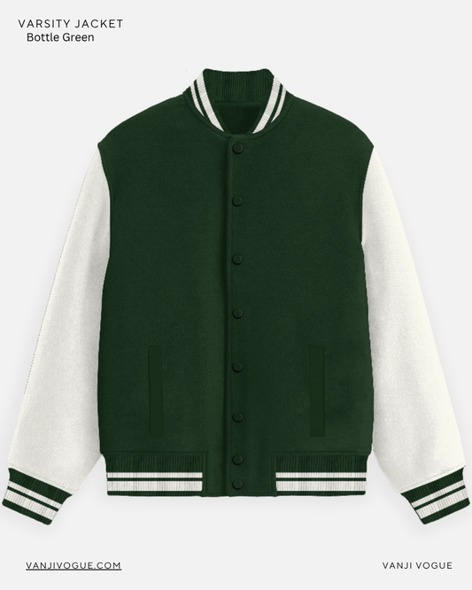 Unisex Varsity Jacket-Bottle Green