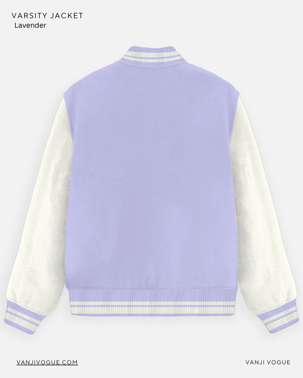 Unisex Varsity Jacket-Lavender — alternate view