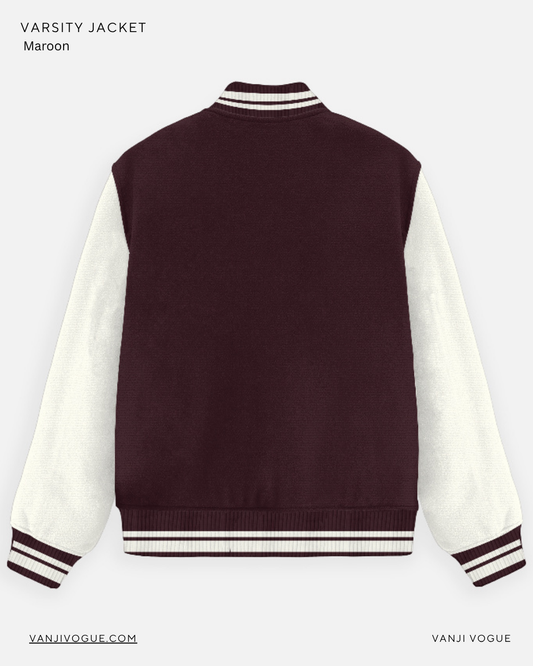 Unisex Varsity Jacket-Maroon