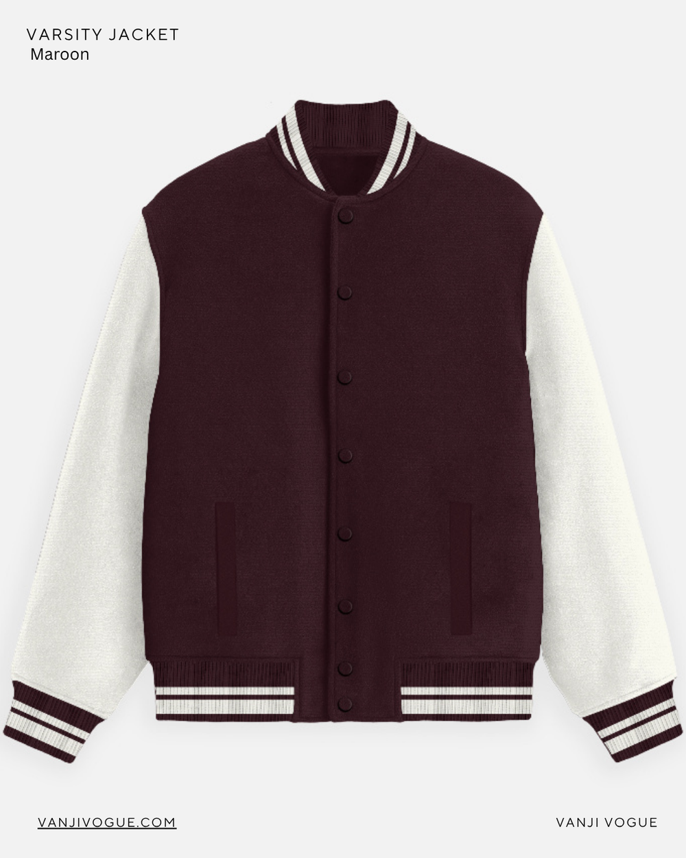 Unisex Varsity Jacket-Maroon - view 1