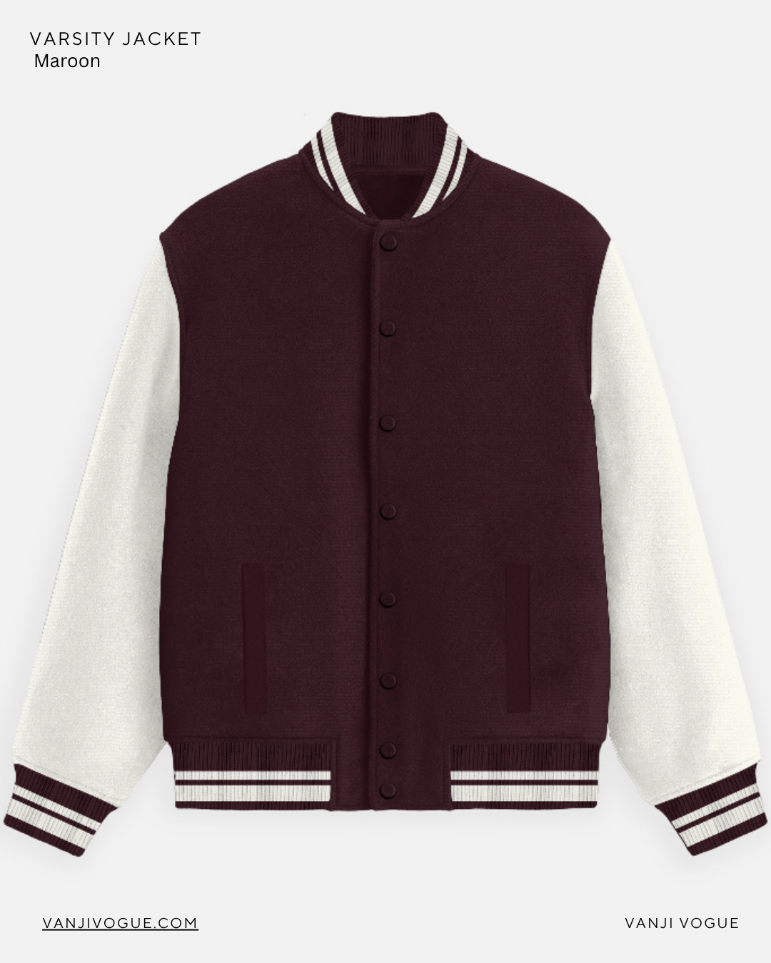 Unisex Varsity Jacket-Maroon
