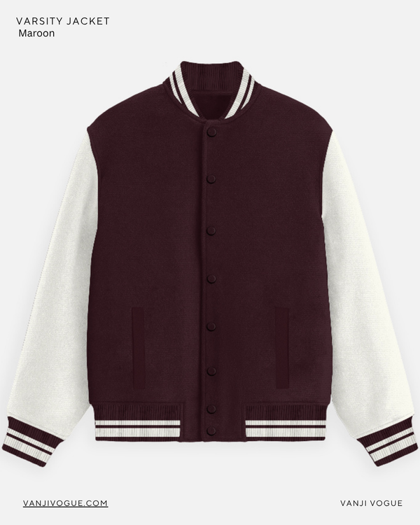 Unisex Varsity Jacket-Maroon