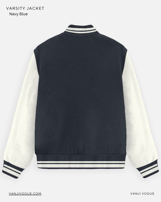Unisex Varsity Jacket-Navy Blue
