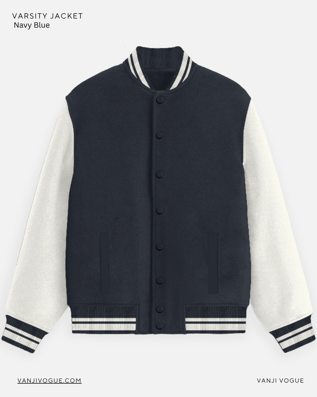 Unisex Varsity Jacket-Navy Blue