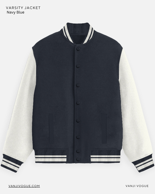Unisex Varsity Jacket-Navy Blue