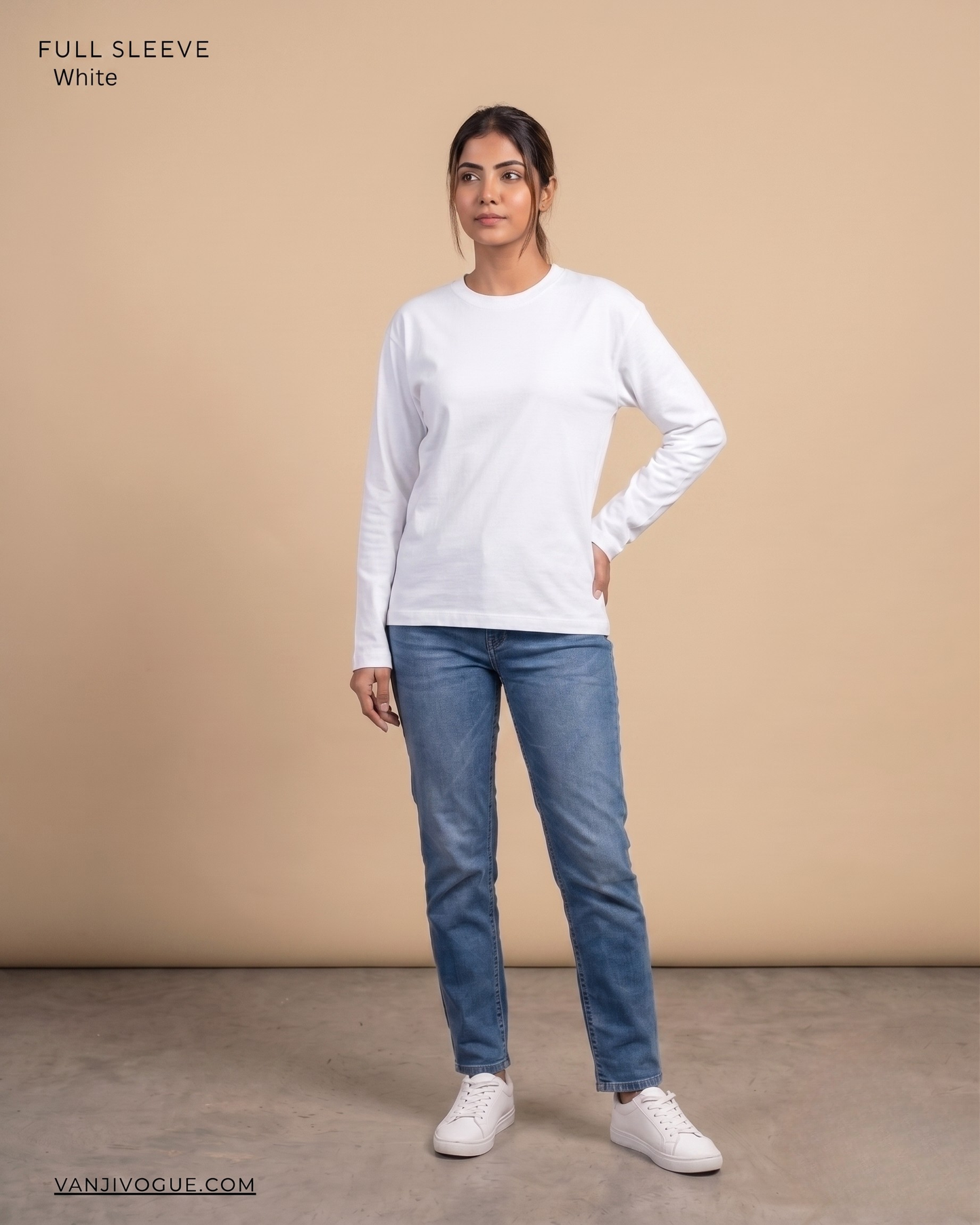 Full Sleeve T-Shirt-White