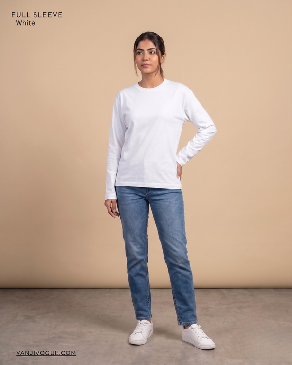 Full Sleeve T-Shirt-White