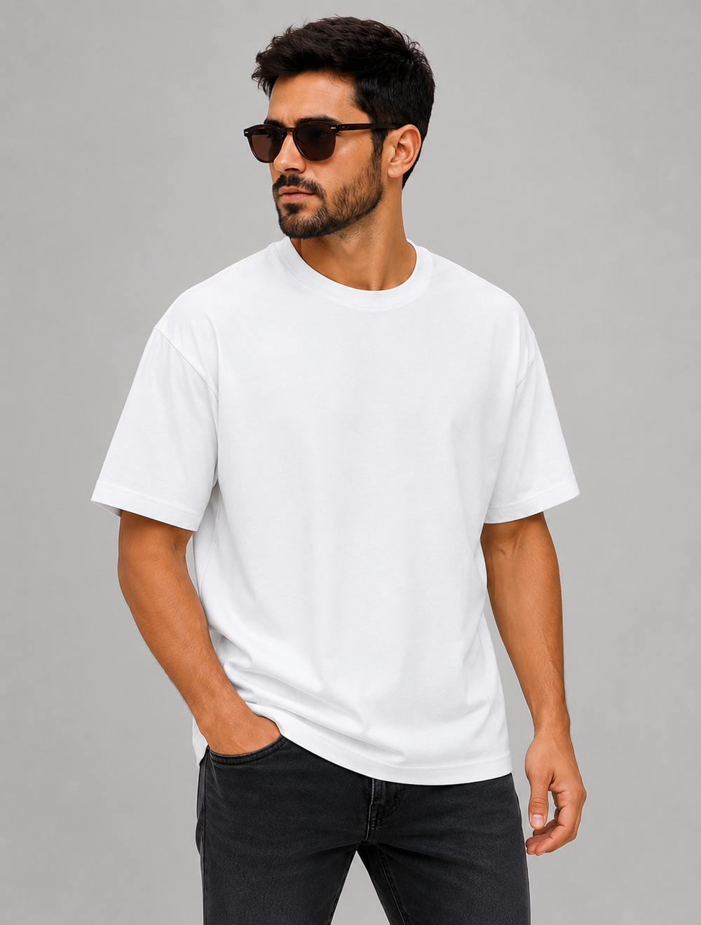 Unisex Oversized Classic T-Shirt-White - view 1