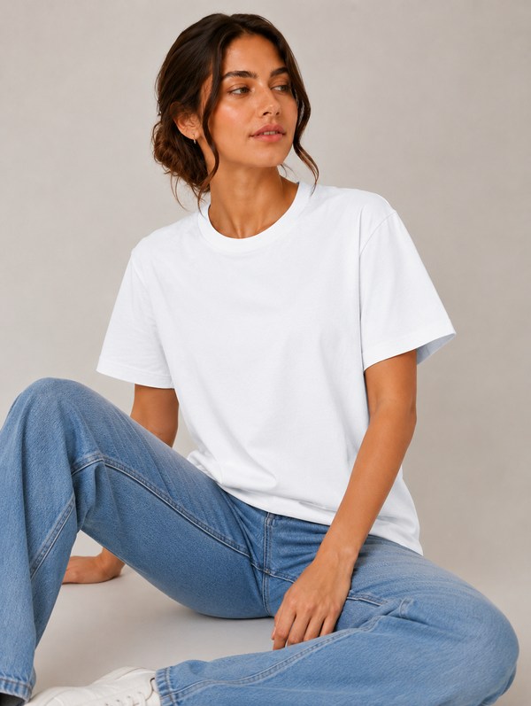 Unisex Oversized Classic T-Shirt-White — alternate view