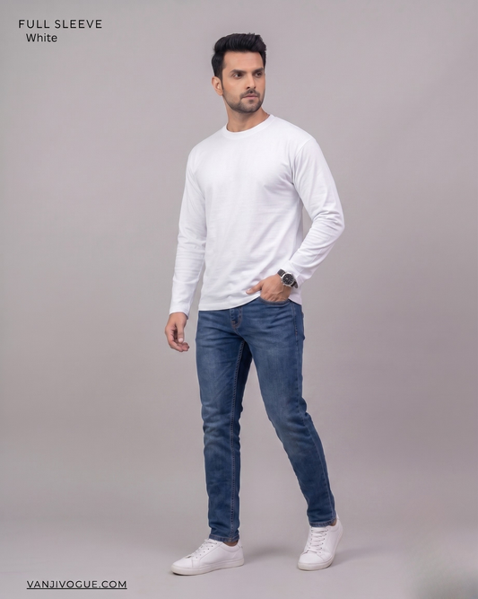 Full Sleeve T-Shirt-White