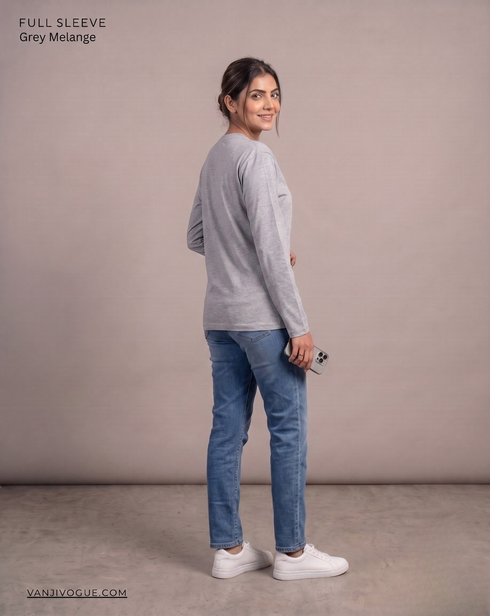 Full Sleeve T-Shirt – Grey Melange - view 3