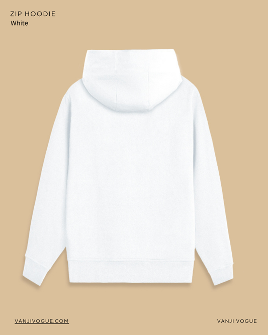 Unisex Zip Hoodie-White