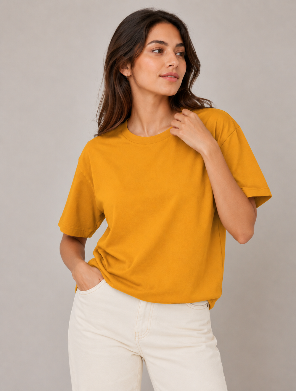 Unisex Oversized Classic T-Shirt-Golden Yellow - view 2
