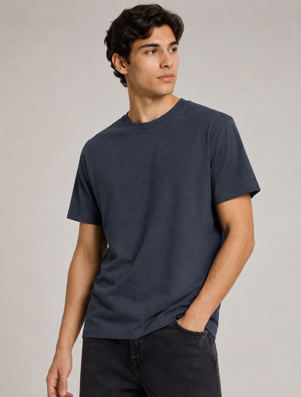 Basic Tee — Navy Melange - view 2
