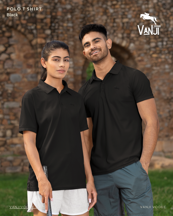 Vanji Vogue Comfortable Unisex Collar T Shirt Black Polo